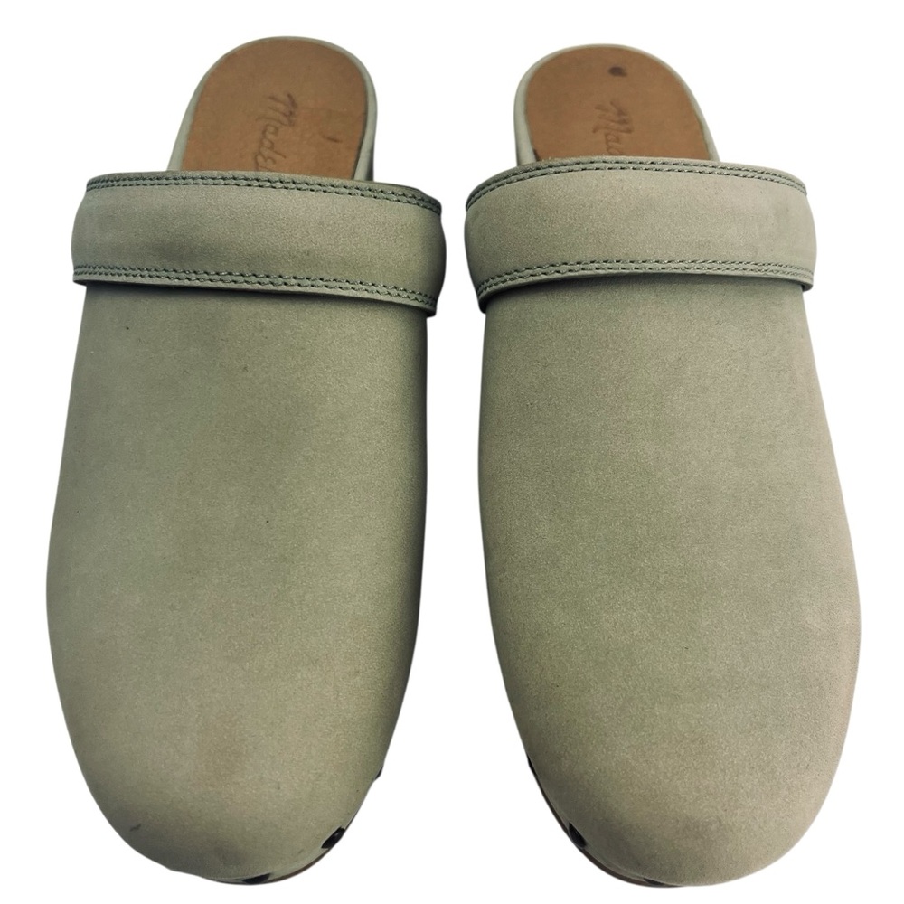Madewell Cecily Leather Clogs Women 6.5 in Celery Green - Picture 5 of 9